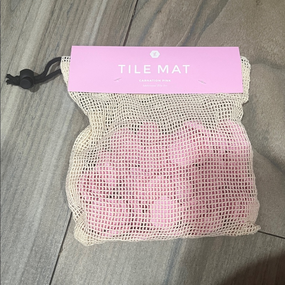 Letterfolk tile mat tiles carnation pink